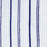 A Lapis Quilt by John Robshaw, handcrafted look blue and white striped fabric. - 4101562826798