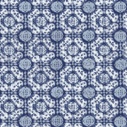 Mandu Indigo Wallpaper by John Robshaw