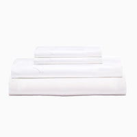 Stitched White Organic Sheet Set - High Quality Image of 